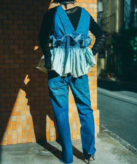 157×Y.A.Acc lots of gathers blouse-INDIGO-