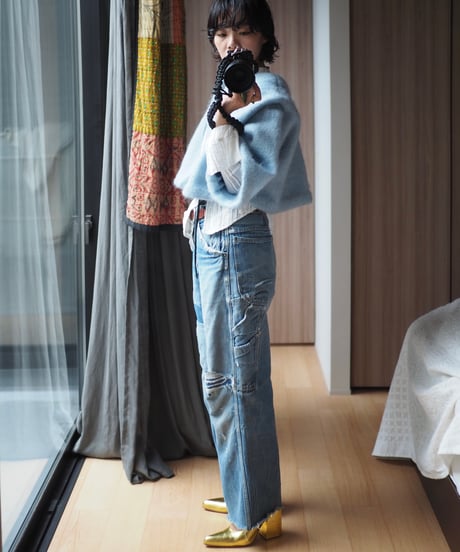 mohair tuck shoulder JK -pale blue-