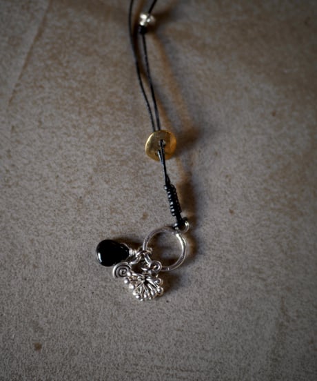 onyx leather 2ways necklace