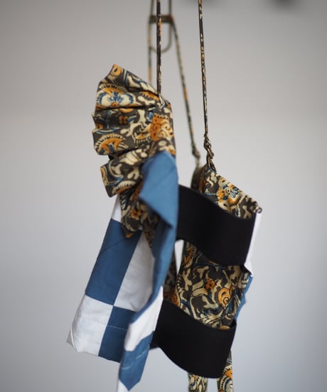 India patchwork  flill キャミソール -blue,olive-