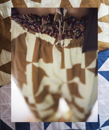 India patchwork  flill pants-brown-