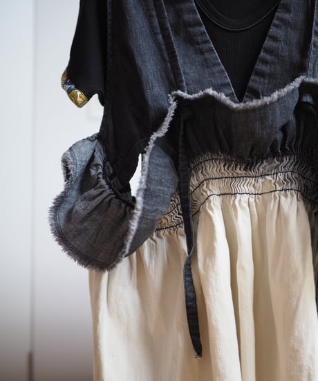 157×Y.A.Acc lots of gathers blouse-BLACK-