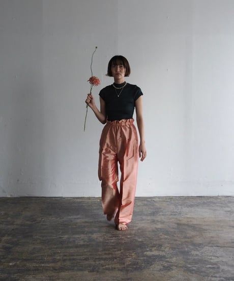 India silk pants -coral pink-