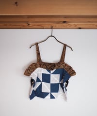 India patchwork flill キャミソール -blue,terracotta-