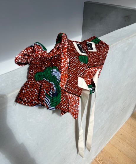 batik bustier -red-
