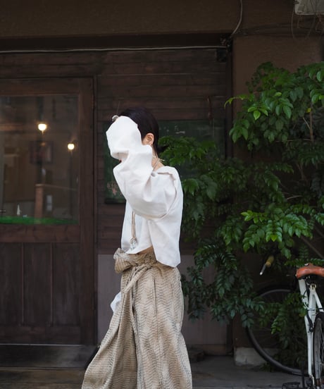 linen short pullover -ivory-