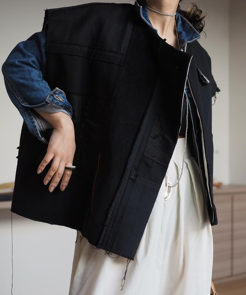 patchwor wall gillet -black- | Y.A.Acc