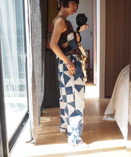 India patchwork  flill pants