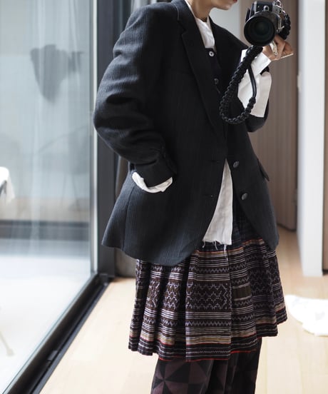 flower appliqué gentle JK BLACK CHECK