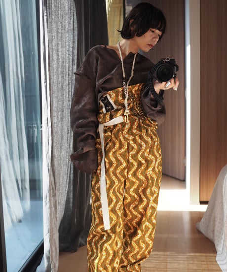batik bustier -mustard-