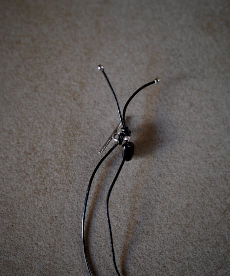 onyx leather 2ways necklace