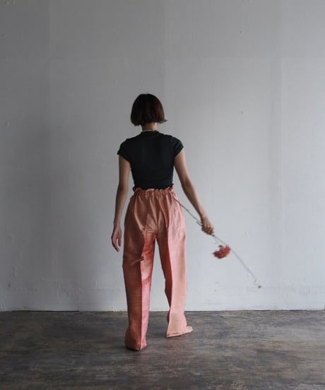 India silk pants -coral pink-