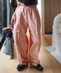 India silk pants -coral pink-