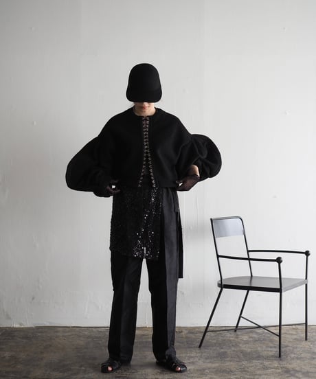 India silk pants-black-