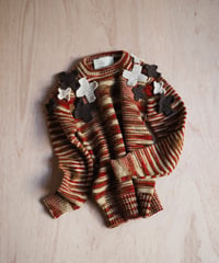 TOU appliqué knit MIX RED