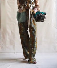 batik tuck pants -brown khaki-