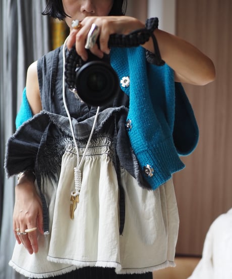 157×Y.A.Acc lots of gathers blouse-BLACK-