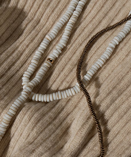 seeds double necklace MONO -ecru-