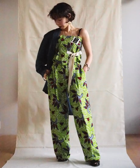 batik bustier -green-