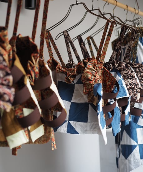 India patchwork flill キャミソール -blue,black-