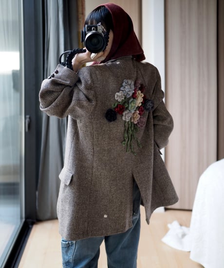 flower appliqué gentle JK MOCHA
