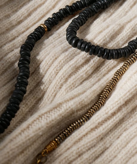 seeds double necklace MONO -black-