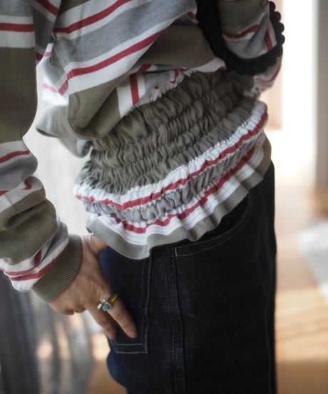 revive rugger shirring shirt -sage green-