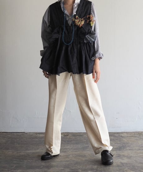 India silk pants -ivory border-