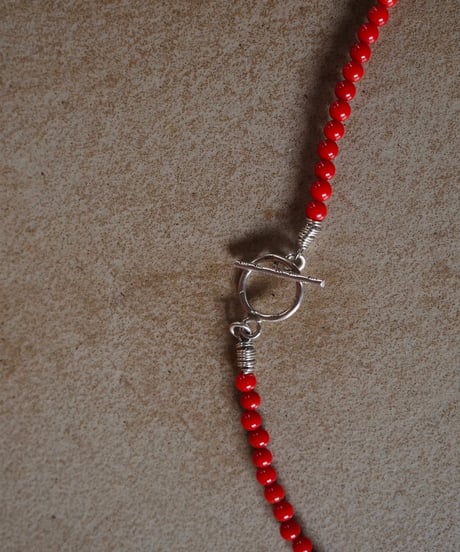 red coral long necklace