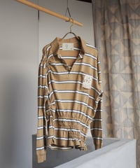 revive rugger shirring shirt -beige-
