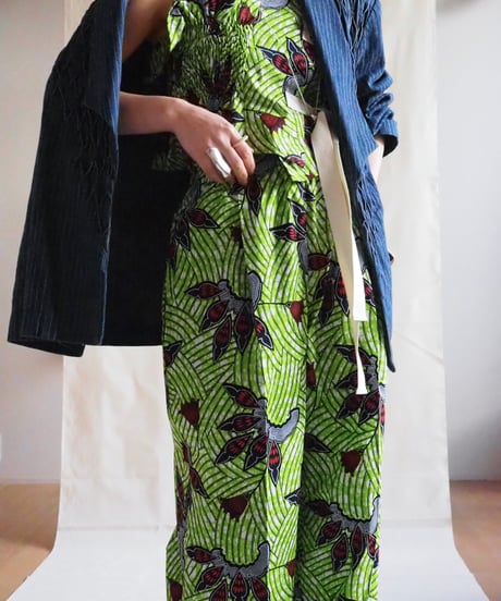 batik bustier -green-