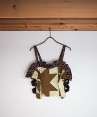 India patchwork quilt flill キャミソール -brown,black-