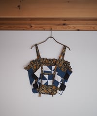 India patchwork  flill キャミソール -blue,olive-