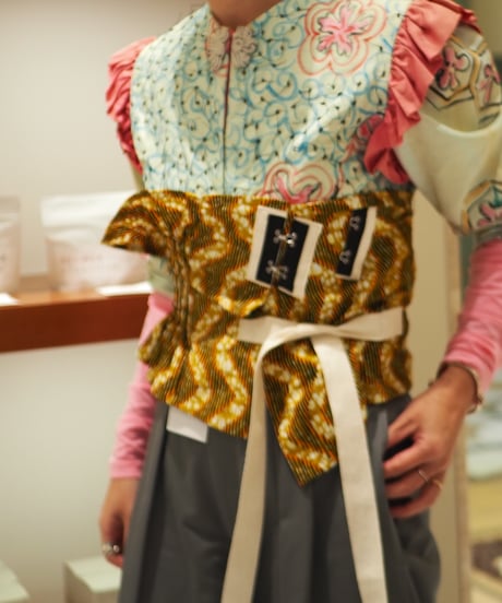 batik bustier -mustard-