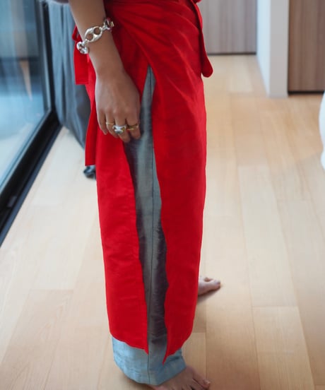 silk pocket wrap skirt