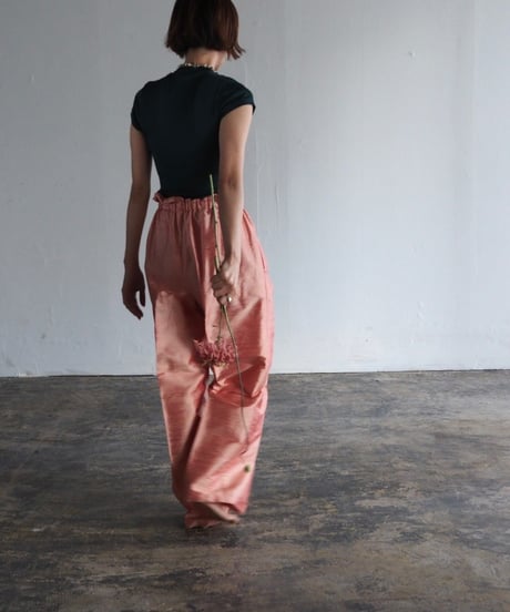 India silk pants -coral pink-