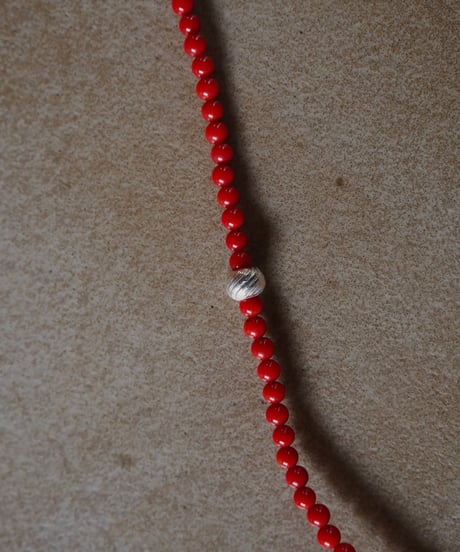 red coral long necklace