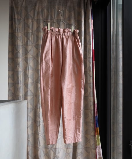 India silk curb pants -nude pink-