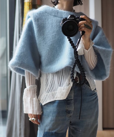 mohair tuck shoulder JK -pale blue-