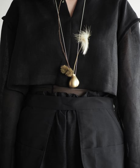 shushi vase necklace -brass-