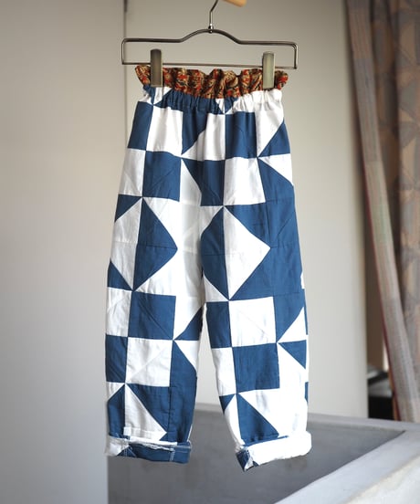 India patchwork  pants KIDS -blue-