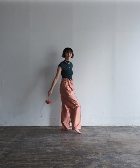 India silk pants -coral pink-