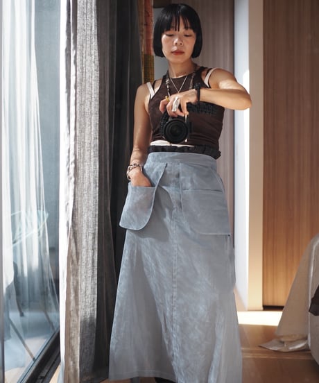 sheer over skirt ーLIGHT BLUEー
