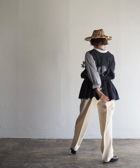 India silk pants -ivory border-