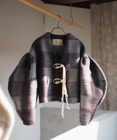 mohair arch arm jacket -check-