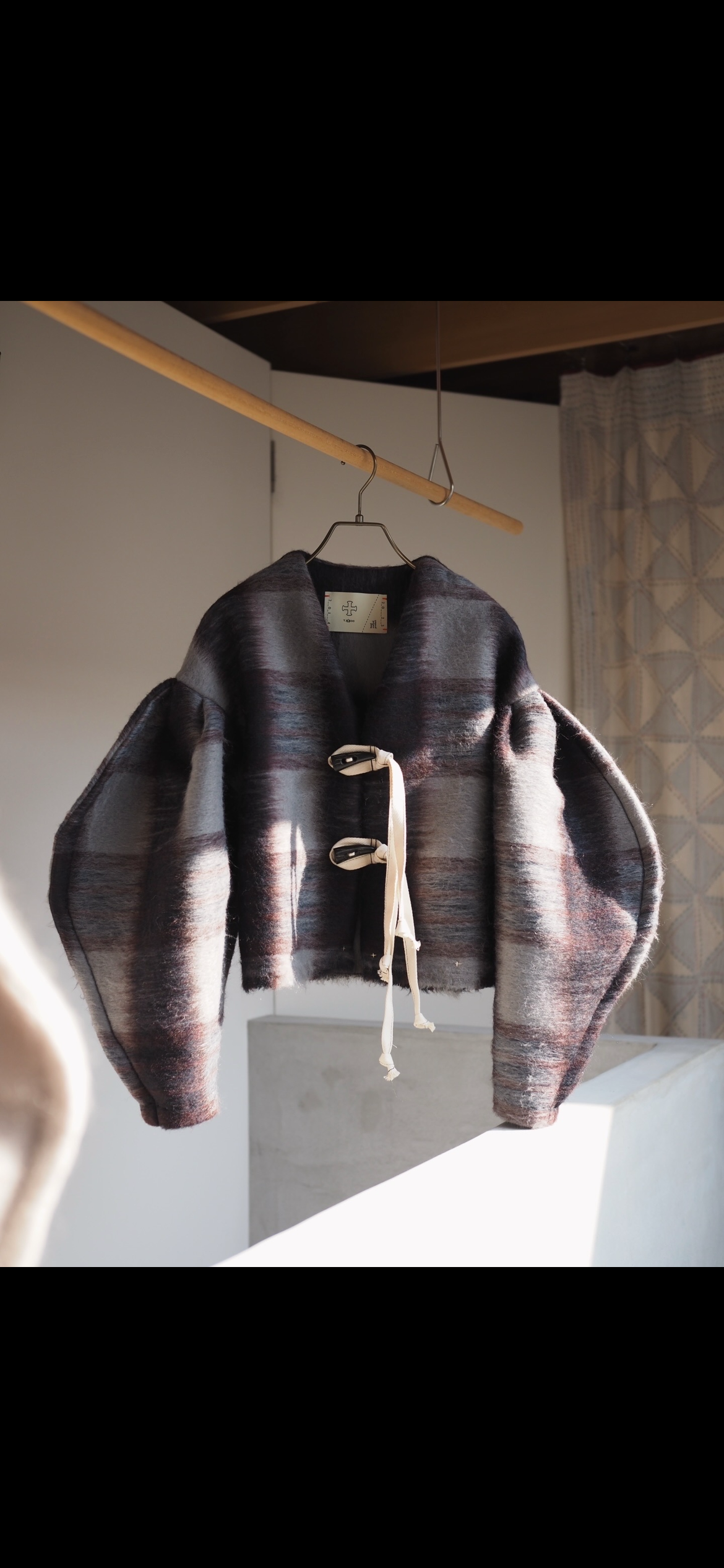 mohair arch arm jacket -check- | Y.A.Acc