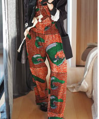 batik tuck pants -red-