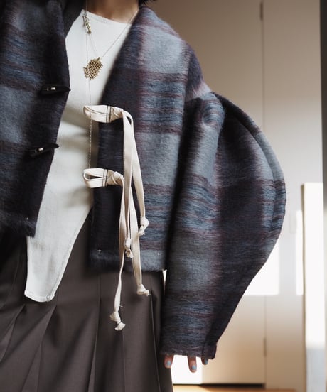 mohair arch arm jacket -check-