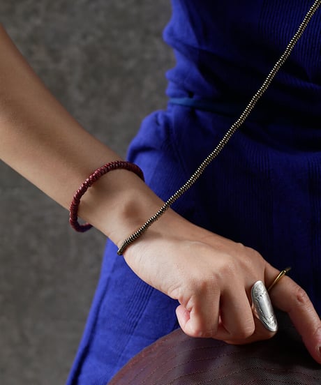 seeds double necklace - red-