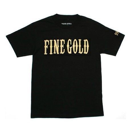 【INSANE GENIUS】 FINEGOLD T-shirt Black/Gold